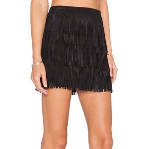 Alice + Olivia Fringe Suede Skirt